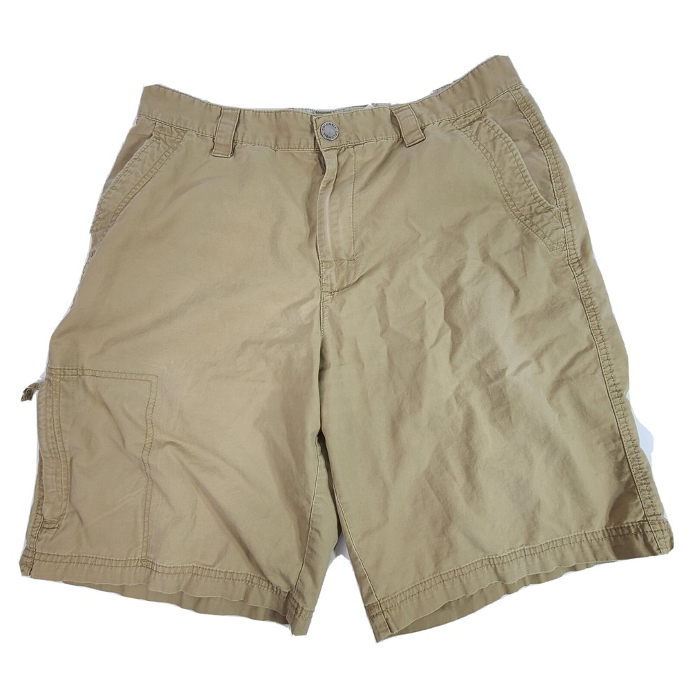 Columbia Mens Size 34 100% cotton khaki Shorts Fishing casual shorts 10" inseam